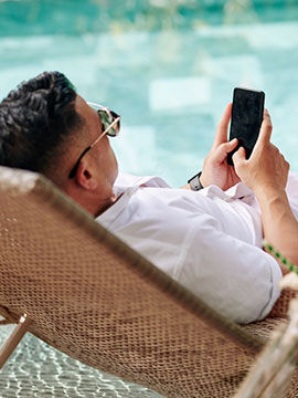 man texting