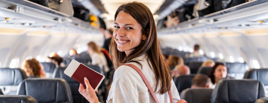 mujer viajando