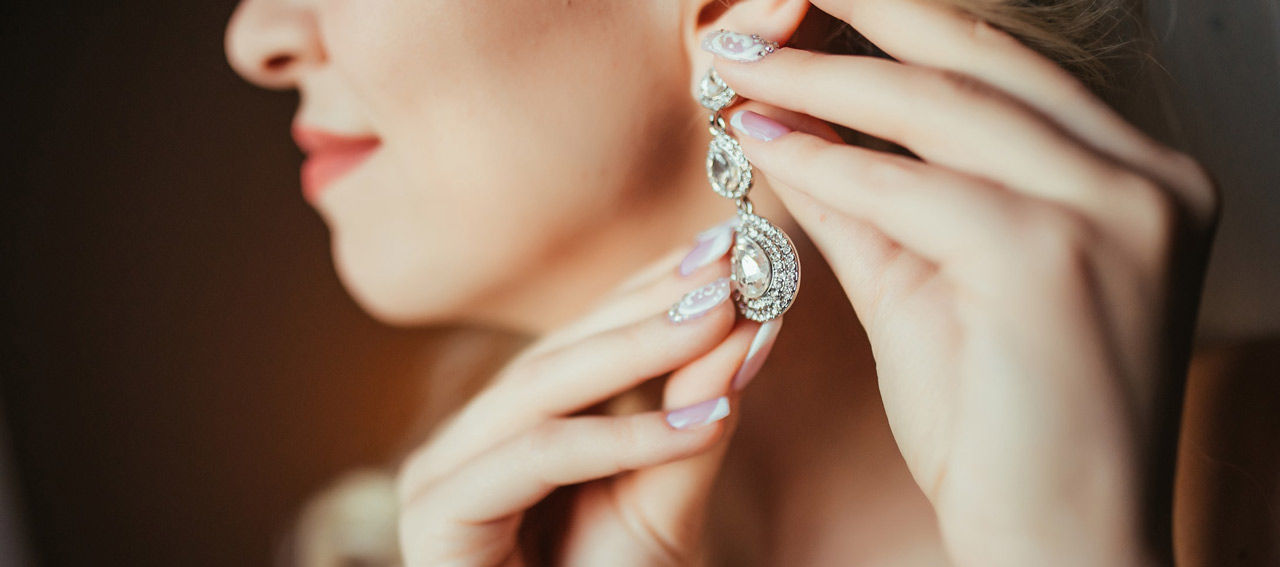 woman wearing earrings